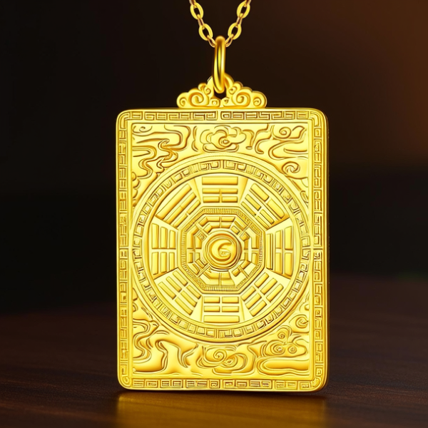 黄金八卦图吊坠