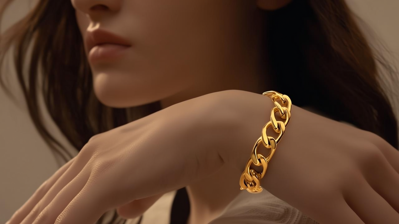 黄金手链女图片