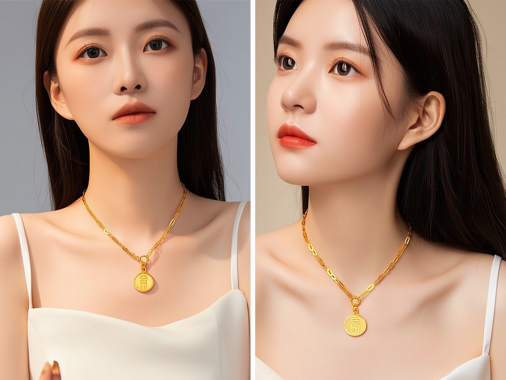 女生金项链图片