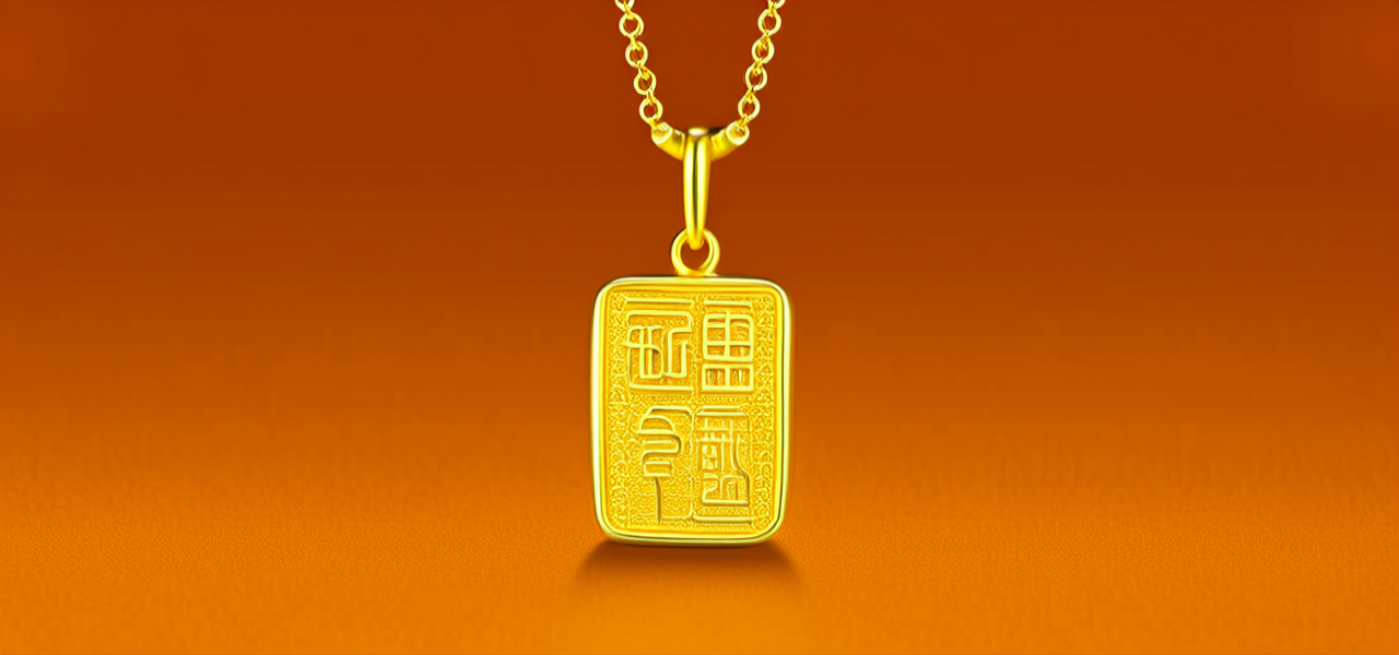 黄金吊坠钢印图片