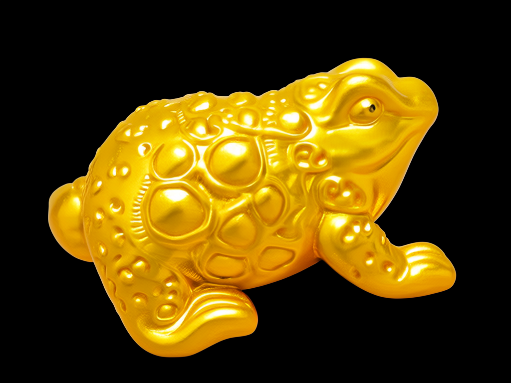 金蟾黄金吊坠图片