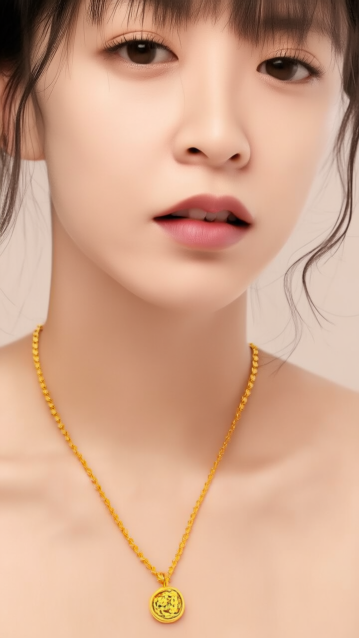 黄金项链坠子图片