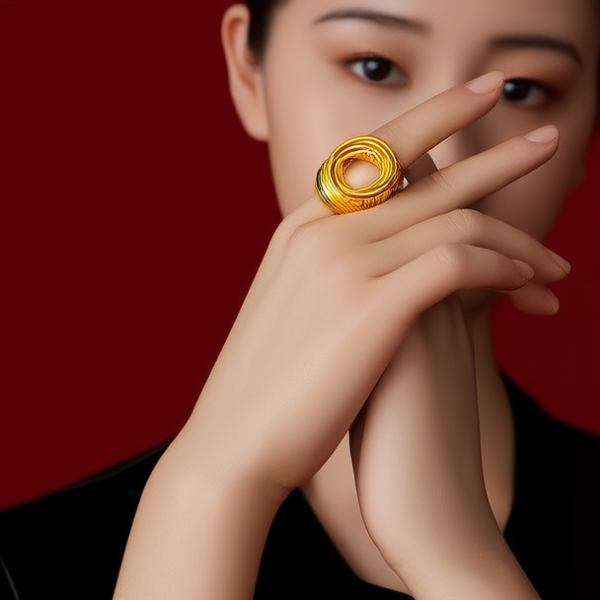 黄金戒指图片女士