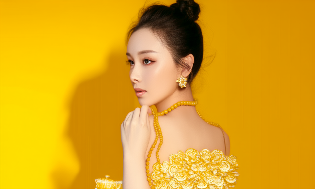黄金项链女式图片