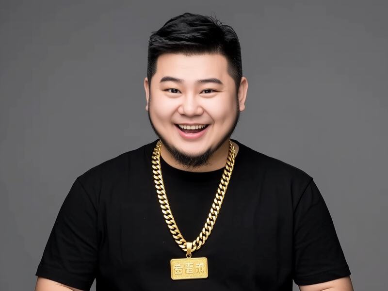 搞笑土豪戴金项链图片