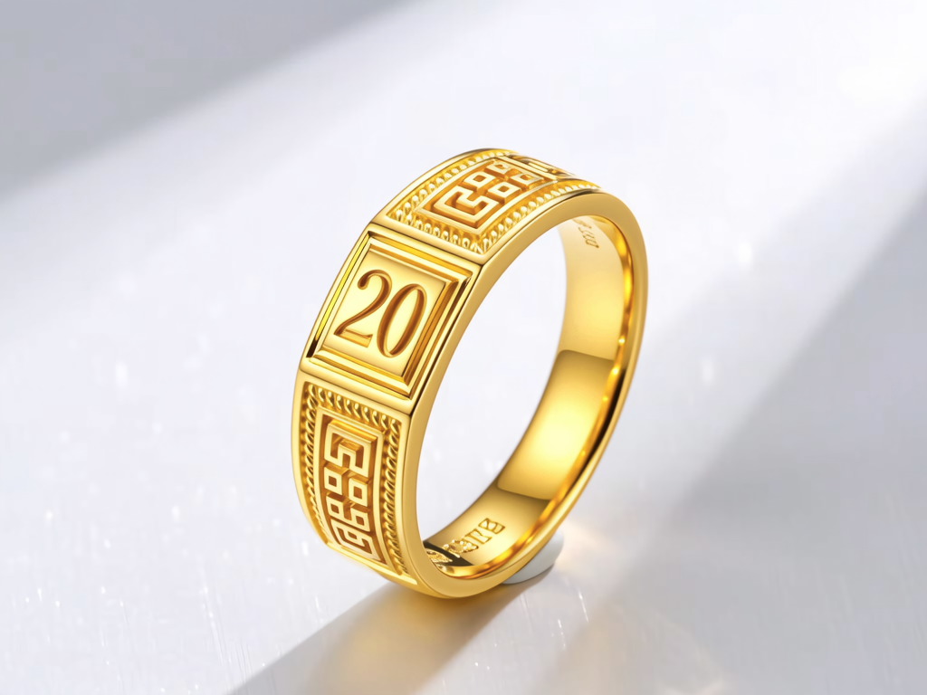 20克黄金男戒指图片